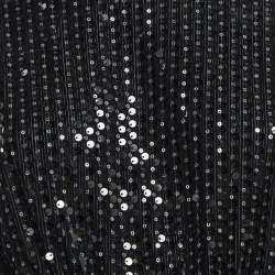 Pre Owned Maje Black Sequin Embellished Stretch Velvet Rassul Mini Dress M