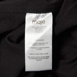 Maje Black Roybridge Striped Mesh Flared Mini Dress S