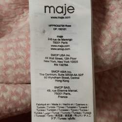 Pre Owned Maje Pink/White Tweed Button Detail Mini Dress M