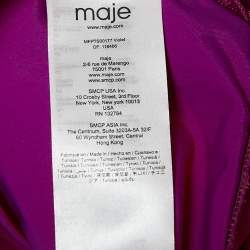 Maje Purple Jersey V-Neck Bodysuit S