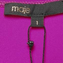 Maje Purple Jersey V-Neck Bodysuit S
