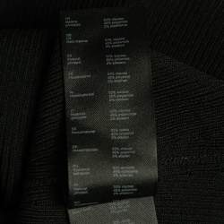 Maje Black Rib Knit Button Detail Flared Short Dress M