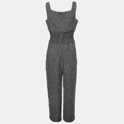 Maje Black/White Tweed Sleeveless Jumpsuit XXS