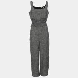 Maje Black/White Tweed Sleeveless Jumpsuit XXS