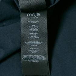 Pre Owned Maje Navy Blue Brass Belted Cotton Oversized Shirt XS