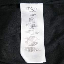 Maje Black Lurex Knit Mesh Ruched Ralone Mini Dress M