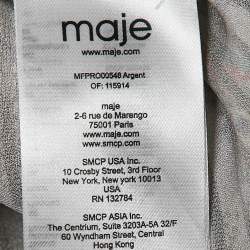 Maje Grey/Multicolor Paisley Print Crepe Midi Wrap Argent Dress L