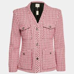 Maje Fuschia Pink Tweed Button Front Jacket M