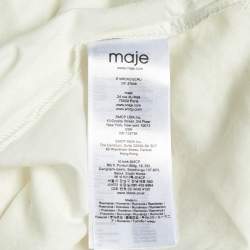 Maje Ecru White Patterned Knit Button Front Roxo Mini Dress S