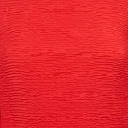 Maje Red Textured Crepe Bow Detail Mini Dress S