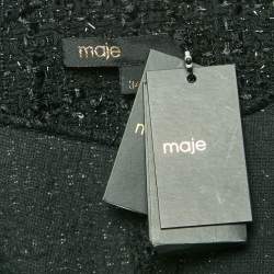 Maje Black Sequin Lurex Tweed Mini Dress XS