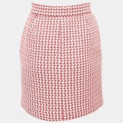 Pre Owned Maje Pink Tweed Mini Skirt XS