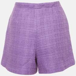 Pre Owned Maje Purple Tweed Shorts M