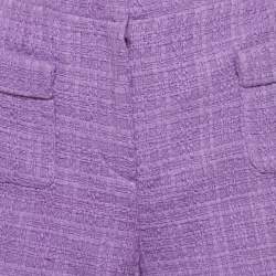 Pre Owned Maje Purple Tweed Shorts M