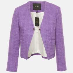 Pre Owned Maje Purple Tweed Jacket XS