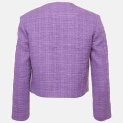 Pre Owned Maje Purple Tweed Jacket XS