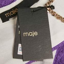 Pre Owned Maje Purple Tweed Lapraia Bralette Top M