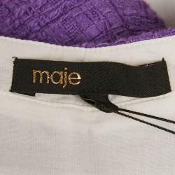 Pre Owned Maje Purple Tweed Lapraia Bralette Top M