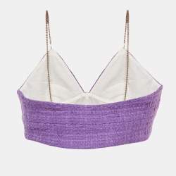 Pre Owned Maje Purple Tweed Lapraia Bralette Top M