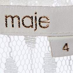 Pre Owned Maje White Guipure Lace Paneled Long Dress XL