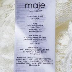 Pre Owned Maje White Guipure Lace Paneled Long Dress XL