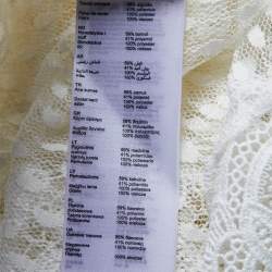 Pre Owned Maje White Guipure Lace Paneled Long Dress XL