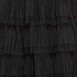Pre Owned Maje Black Tulle Tiered Midi Skirt S