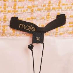 Pre Owned Maje Orange/Pink Tweed Mini Skirt S