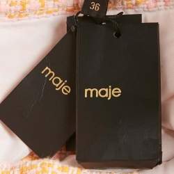 Pre Owned Maje Orange/Pink Tweed Mini Skirt S