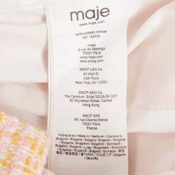 Pre Owned Maje Orange/Pink Tweed Mini Skirt S