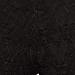 Pre Owned Maje Black Lace Ikita Scalloped Shorts S