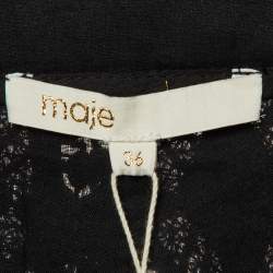 Pre Owned Maje Black Lace Ikita Scalloped Shorts S