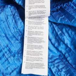 Pre Owned Maje Blue Crepe Lace Trimmed Top and Skirt Set M/S