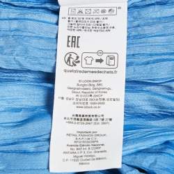 Pre Owned Maje Blue Crepe Lace Trimmed Top and Skirt Set M/S