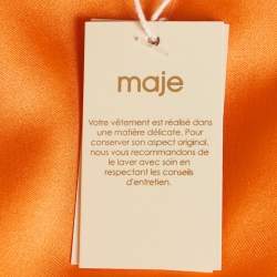 Pre Owned Maje Orange Logo Embroidered Silk T-Shirt S