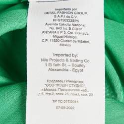 Pre Owned Maje Green Satin Ruffled Midi Dress S