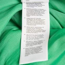 Pre Owned Maje Green Satin Ruffled Midi Dress S