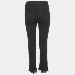 Pre Owned Maje Black Denim Raw Edge Jeans S Waist 26"
