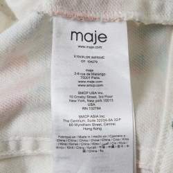 Pre Owned Maje White Rose Print Denim Jacket S