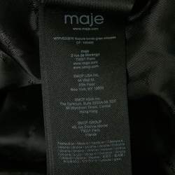 Pre Owned Maje Grey Pinstriped Rhinestone Embellished Blazer S