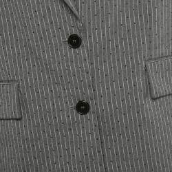 Pre Owned Maje Grey Pinstriped Rhinestone Embellished Blazer S