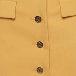 Pre Owned Maje Orange Cotton Embellished Openwork Tailored Dress S