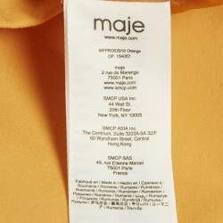 Pre Owned Maje Orange Cotton Embellished Openwork Tailored Dress S