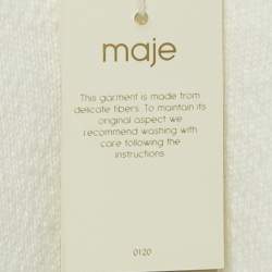 مملوكة مسبقًا Maje White Floral Embroidered Stretch Knit Cardigan S