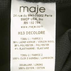 Pre Owned بنطلون ماجي صوف مفصل بتصميم مربعات رمادي أنتراسيت مقاس صغير