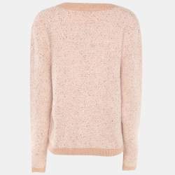 مملوكة مسبقًا ماج كنزة محبوكة وردية مع ترتر متوسط