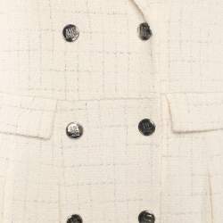 Pre Owned Maje Cream/Silver Tweed Dress M