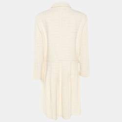 Pre Owned Maje Cream/Silver Tweed Dress M