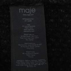 مملوكة مسبقًا ماج سترة صوف محبوكة بالأزرار أمامية سوداء/بيضاء كبيرة