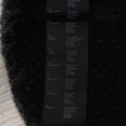 مملوكة مسبقًا ماج سترة صوف محبوكة بالأزرار أمامية سوداء/بيضاء كبيرة